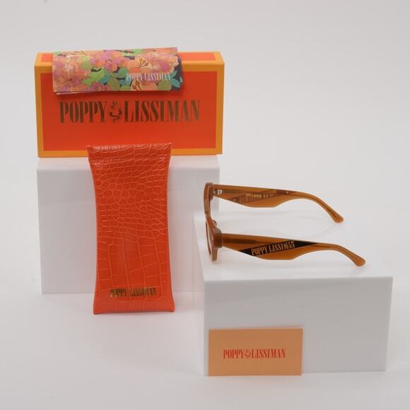 Poppy Lissiman NWT Ren Orange Brown Tortoise Shell Tinted Cat Eye Sunglasses main image 5